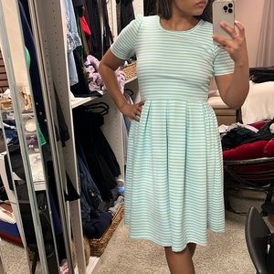 Blue and white dress